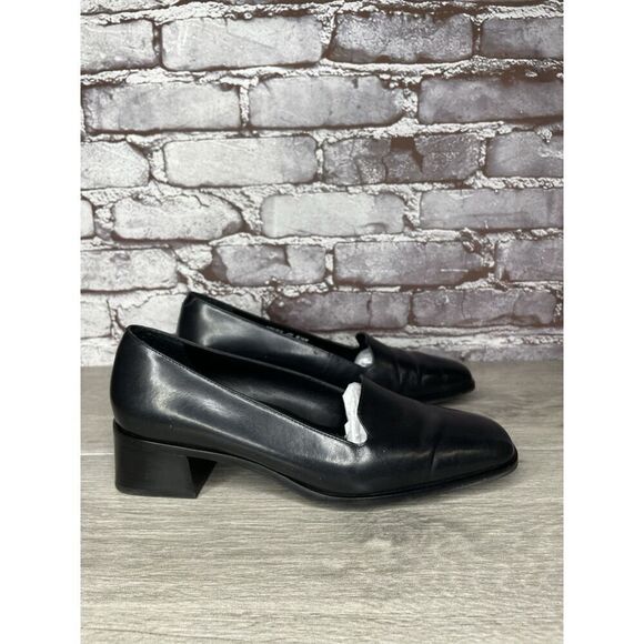 Rockport Black Leather Square Toe Casual Heel Shoes Women Sz 8.5M US/39EU Brazil - Picture 15 of 16